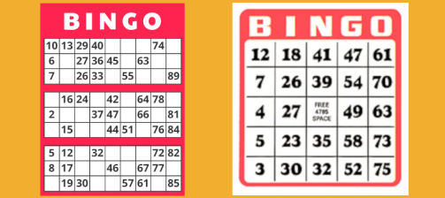 There is differences between bingo tickets in US and UK