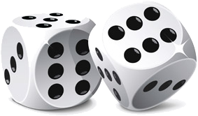 white and black dice
