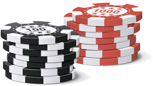 red and black poker chips